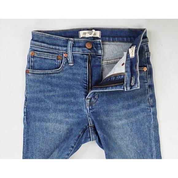 Madewell Size 24X25 Womens Cali Demi Boot Blue Denim Embroidered Logo Jeans - Picture 12 of 12